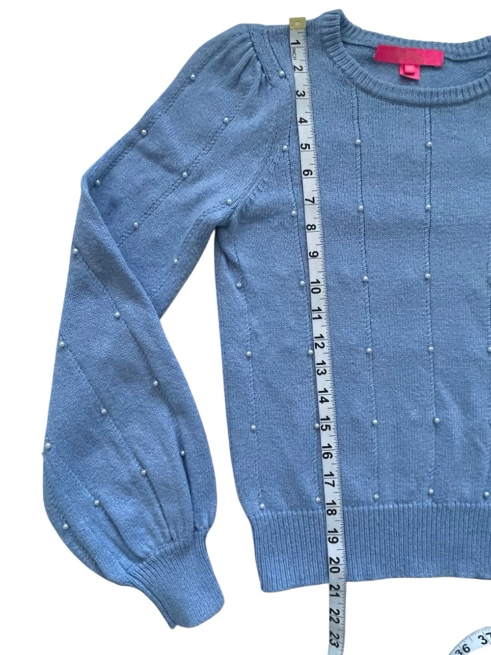 Lilly Pulitzer Geraldine Blue Pearl Sweater Size: XS - Picture 10 of 11
